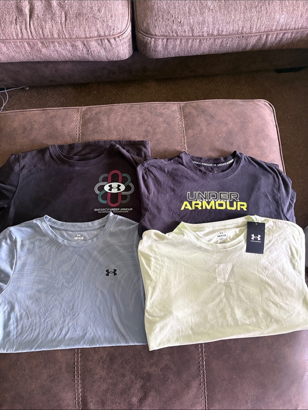 Woman’s Under Armour Tee Bundle - Black, Light Blue, Green
